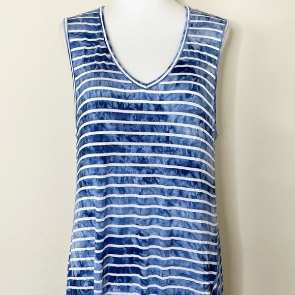Soft Surroundings Blue and White Striped Maxi Dress - Picture 3 of 12